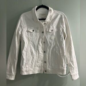Anthropologie Pilcro and the Letterpress White Jean Jacket